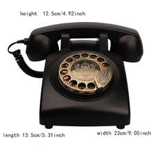 Vintage Rotary Dial Telephone, Mechanical Bell, Old-Fashioned Landline Phone, European Style Home Phone