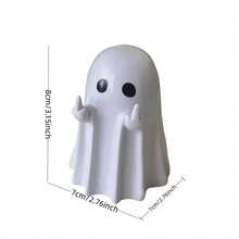 New Creative Spooky Halloween Ghost Desk Decor Ornament, Funny Middle Finger Prank Friend Gift - White - View 7