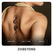 Waterproof Vivid Mystical Snake Themed Temporary Tattoos, Long-Lasting Sexy Party Tattoo, Artist Original Design