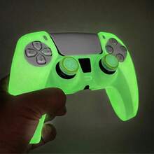 Glow In The Dark Controller Skin Cover For Playstation 5 Controller, RALAN 1 Controller Protector Case+2 Customised Thumb Grips Caps - Multicolor - View 5