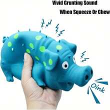 1 Spotted Squeak Pig Dog Bite Toy - Interactive Gollum Sound, Blue Purple Wave Dot Lead Money Designed For Tooth Cleaning, Suitable For All Dog Sizes (Small/Medium/Large), Pet Toys, Dog Toys, No TV Watching At Home At All, Because Dogs Have Shows