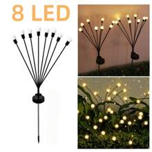 2 Sets, 12/16/20 LED Solar Firefly Lights, Solar Garden Lights With 2 Lighting Modes, Swaying In The Wind, Solar Christmas Outdoor Lights Decor, Outdoor Pathway Solar Lamps, Warm White Light