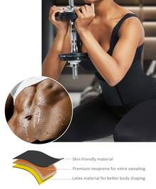 FeelinGirl High Compression Waist Trainer Belt Waist Cincher Trimmer Ab Belt Tummy Control Body Shaper With Triple Wrap - Black - View 5
