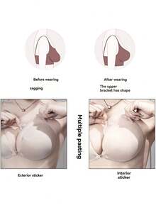 1 Pair Buckle-Free Lift & Conceal Reusable Breast Petals - Mature Charm Collection, Includes Transparent Lift & Hide Breast Petals