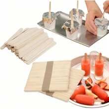 10/50/100/200pcs Ice Cream Stick Natural Stick Popsicle DIY Crafts Crafts Popsicle Craft Stick Ice Cream Stick Popsicle Long Quality Natural Wood DIY Crafts Wax Outdoor Kitchen Utensils