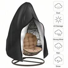 1pc Patio Egg Chair Cover, Outdoor Furniture Egg Swing Hammock Lounge Chair Cover, Heavy-Duty Hammock Swing Chair Cover, Waterproof, UV-Resistant, Dustproof (Black)