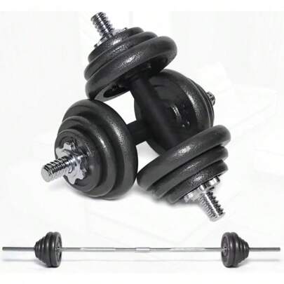 20KG 30KG 40KG 50KG SETS Adjustable Dumbbells Barbell Weights Set For Home Gym Fitn Cast Iron Free Weights Bar Strength Training Equipment Weight Lift
