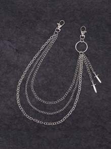1pc Fashion Pendant Multi-Layer Metal Pants Chain, Suitable For Casual Wear, Outdoor, Sports, Vacation, Travel, Graduation Gift, Party Outfit Accessory
