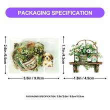50Pcs Transparent Stickers Green Plant Stickers Clear Stickers Cartoon 3D Plant Stickers Garden Stickers Nature Stickers Aesthetic Stickers PET Waterproof Stickers For Water Bottle,Computer,Laptop,Phone,Luggage,Notebook,Fridge