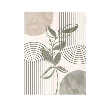 1/3Pcs Bohemian Style Posters Abstract Line Art With Plant Elements Wall Arts, Optional Frame Suitable For Home Office, Bathroom, Living Room, Bedroom, And Dining Room Decoration Optional Frame ,Wall Art With Frame