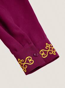 مجموعة بقطعتين لملابس الرجال: بليزر أسود ذو صدر مزدوج بطول كامل مع بنطال، مطرز بالذهبي، أكمام طويلة،ياقة عالية، بنطال ذو خصر مرن، ملابس أفريقية، قميص وبنطال كاجوال مجموعة قطعتين، جديد الموسم، مناسب للحفلات والمناسبات الرسمية والحفلات الزفاف والفعاليات الثقافية والمراسم التقليدية