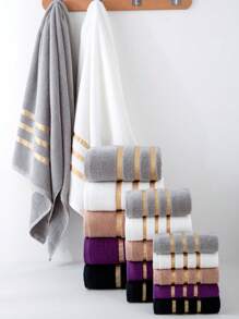 1 pieza Toalla de baño, blanca, delgada, rectangular de 70*140cm, con patrón jacquard simple, O Toalla de mano de 33*74cm, O Pañuelo de 34*34cm, adecuado para adultos, suave, absorbente, de secado rápido, para todo el año, para baño, hotel, viaje, fiesta, regalo, spa, playa, al aire libre, vuelta al colegio para salón de belleza, toallas de baño para el hogar, ducha, para salón de belleza, hotel, deportes, artículos esenciales para el hogar