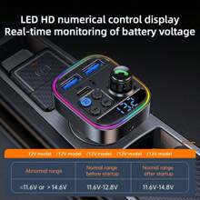 5,3 cm kabelloser FM-Transmitter für Auto - Typ C PD30W QC3.0 Adapter - Freisprechsystem, unterstützt TF-Karte und USB-Stick