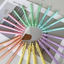24pcs Pastel Motivational Inspirational Encouraging Pen Set - Retractable Happy Positive Pens, Black Ink, Easy Clip, Rubber Finished Ball Pens - Colorful & Cute Pens For Journaling, Writing Supplies Back To School