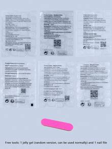 24pcs Short Floral Nail Stickers With 1pc Nail File And 1pc Nail Polish Strip - Multicolor - View 6