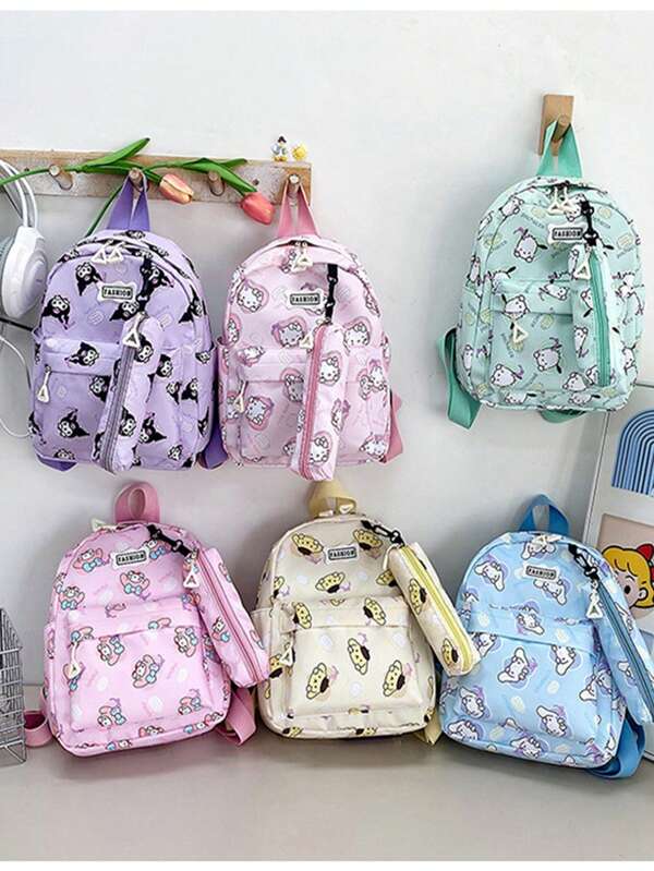 Sanrio New Hello Kitty Cartoon Kurumi Small Backpack, Cute And Stylish For Boys And Children, School Backpack