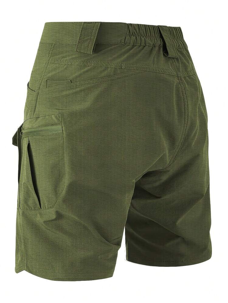 Men's Multi-Pocket Tactical Shorts, Work Shorts, Commuter Shorts, Training Shorts, New Summer Outdoor Shorts (No Belt) - Army Green - View 2