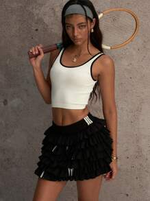 PinkTip "White Bralette With Black Trim Yoga & Fitness UltraThin Seamless 4Way Stretch Support Lightweight & Breathable"