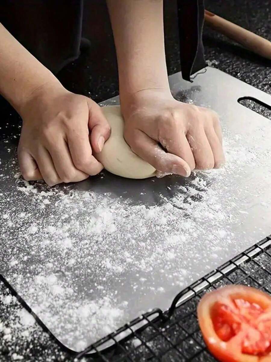 3pcs/1pc Titanium Cutdting Board,Titadniusm Cudtting Boardds For Kitchen,304 Stainless Steel Cuttindg Board For Mseat Fruit & Vegetadble - Silver - View 1