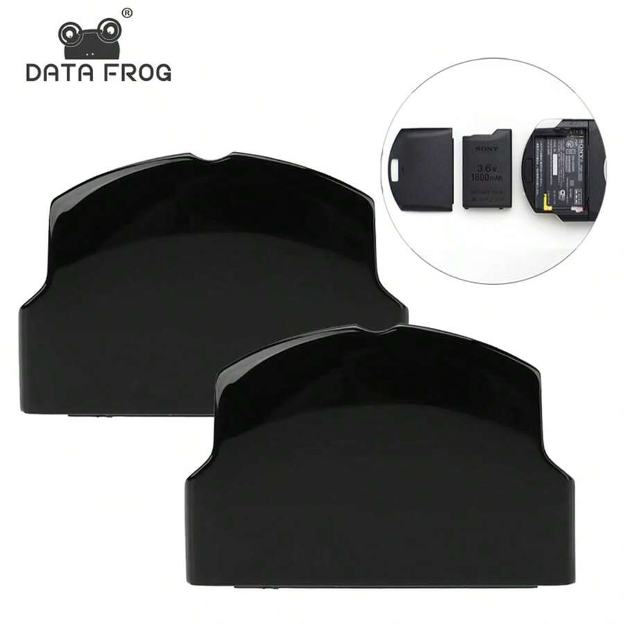 DATA FROG 电池后盖外壳替换件适用于 PSP 2000 3000 Fat Black 全新维修配件 - 黑色 - 查看 1