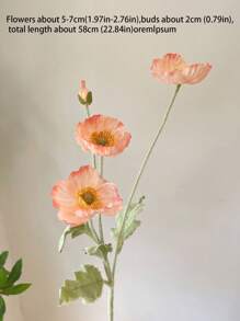 1 Stück Mohn-Blumen Simulation Blume Heim-Dekoration Seide Blume Plüsch-Stiel Simulation Blumen Ornament Handgehalten Blumen Party-Dekoration Hochzeits-Dekoration Restaurant Tisch Simulation Blumen Dekoration Künstliche Blumen Zweige inklusive Eisendraht können gefaltet werden