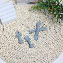 סט של 4 כפיות האכלה מסיליקון לתינוקות, קל לאחיזה, מתאים לשימוש יומיומי - ריבוי צבעים - ראה 6