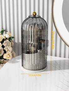 1 hộp đựng cọ trang điểm xoay 360° có nắp trong suốt, hộp đựng cọ để bàn, cốc đựng cọ trang điểm để bàn, giá trưng bày mỹ phẩm, hộp đựng gọn gàng - Nhiều màu - Xem 8