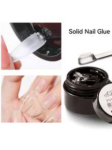 AiFer 2 piezas Pegatinas de uñas de gel suave, Pegamento de uñas sólido, 8g, Requiere curado bajo luz, Removible, Pegamento de uñas súper fuerte, Adecuado para extensión de uñas acrílicas, uñas postizas, uñas de presión - transparente - Ver 3