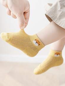 5 Pairs Summer Thin Tiger Pattern Breathable Soft Mesh Kids Socks - Multicolor - View 4