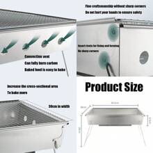 Charcoal Grills, Folding Barbecue Grill, Portable Grill With Reinforced Support Frame, Small Grill As Barbecue Accessories, Stainless Steel Table Grill For Cooking Folding Charcoal BBQ Grill, Portable Camping Grill, Compact Campfire Charcoal Gas BBQ Grill Rack