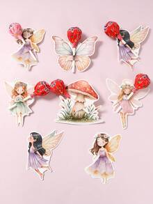 48pcs Flower Fairy Theme Lollipop Paper Jam, Flower Fairy Pattern Lollipop Paper Packaging Card Bag, Birthday Gifts Packaging Cards, Happy Birthday Gifts Bag, Packaging Gifts, Birthday Party Gifts, Baby Shower, Wedding,Gift Label Sticker Cards, Birthday Decor - Flower Fairy - View 9