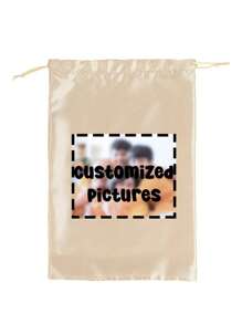 1pc Customized Soft Drawstring Bags For Hair Extensions, Wigs & Tools - Silky Satin Storage Pouches In Pink, Beige, Black, Red - Ideal For Travel & Organization, Personal Care Accessories