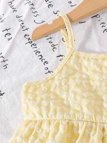 2pcs/Set Young Girl' Jacquard Sleeveless Camisole And Pants Sets, Summer