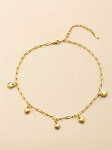 3 Peças Conjunto de Colar Gargantilha com Pingente de Coração Elegante e da Moda, Elementos em Aço Inoxidável Banhados a Ouro 18k, Adequado para Uso Diário, Encontros, Casamento, Noivado, Feriados, Presente Exquisito de Jóias, Presente para o Dia das Mães