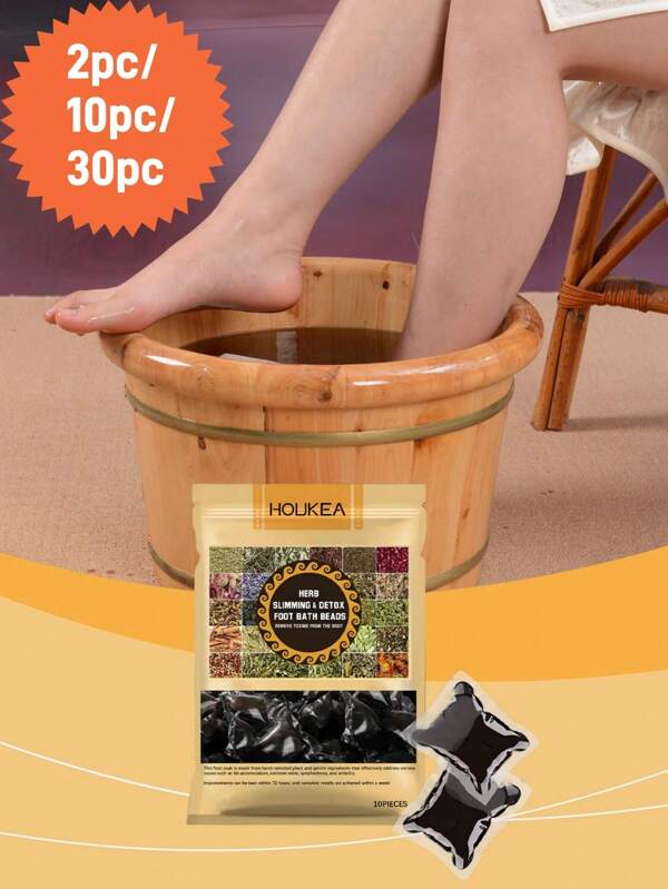 Perlas para el cuidado/remojo de los pies: Perlas de baño de hierbas naturales para aliviar la fatiga, eliminar el olor y hidratar la piel. Envueltas individualmente, relajación portátil para usar en casa, viajes y el baño