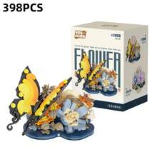 Set de bloques de construcción de flor eterna, ornamento de escritorio, juguetes de bloques de construcción DIY para niños y niñas, apropiado como ornamento de escritorio o como regalo para amigos, Navidad, Pascua, Acción de Gracias, regalos de cumpleaños