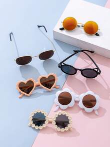 6pcs Simple & Cute Fashion Eyeglasses For Kids And Adults, Suitable For Everyday Use - Multicolor - View 8