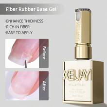 XEIJAYI 2支装15毫升纤维橡胶底凝胶指甲油入门装，纯可卸免擦拭指甲油，适合居家美甲DIY - 無色 - 查看 6