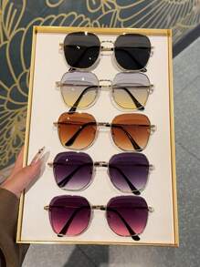 5 件女士方形框架简约时尚多色夏季多巴胺配饰套装眼镜，轻巧舒适，适合日常休闲，适合派对、节日、礼物