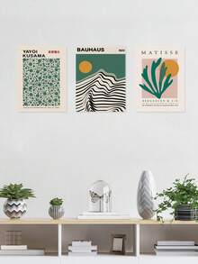 Set Of 3 Yayoi Kusama Wall Art, Circular Dots Wall Decor, Retro Style Canvas Prints, Exhibition Home Decor, Tokyo Artwork Wall Posters Wall Decorations, Modern Room Decor Wall Hanging Poster For Living Room Bedroom Bathroom ,Wall Art With Frame - 3Pcs/Set - View 6