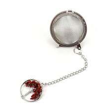 1pc 304 Stainless Steel Life Tree Shaped Tea Infuser, Decorated With Purple Crystal, Rose Quartz Crystal And Colorful Crystals - Multicolor - View 9
