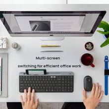 Logitech 無線鍵盤K580 簡約纖薄 低位鍵軸 小巧設計 流暢輸入 雙模式連接 自動休眠功能 支援多種作業系統 黑色 - 黑色 - 查看 2