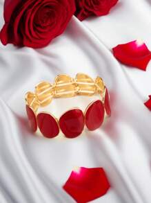 1 pièce Bracelet de design simple et élégant rouge, accessoire de bijouterie de haute qualité pour une utilisation quotidienne des femmes, cadeau