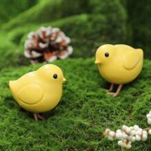 2 Pcs Chicks ABS Resin Figurines Garden Decor Outdoor Balcony Ornament, Sculptures Lightweight Waterproof Cute Home Decorations