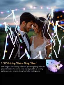 Warm White LED Wedding Magic Wand Ribbon, Ribbon With Bell, LED Fairy Glowing Silk, Fairy Wand, Glowing Flash Lace Wand, Suitable For Weddings, Birthday