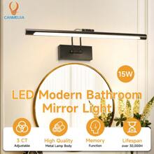 Barre lumineuse murale de salle de bain de 50 cm, montée sur bras articulé. Luminaire décoratif pour miroir de salle de bain, variateur 3 couleurs avec interrupteur à mémoire, 15W. Convient pour la salle de bain, le salon, la chambre, le couloir, la salle d'exposition/de lecture/à manger/bar/chambre/café/salle à manger/magasin de vêtements/salon/musée