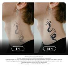 Waterproof Vivid Mystical Snake Themed Temporary Tattoos, Long-Lasting Sexy Party Tattoo, Artist Original Design