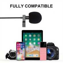 1pc Lavalier Microphone With Type-C/3.5mm/Lightning Port, Mini Portable Compact Microphone For Live Streaming, Mobile Phone, Computer Recording, Noise-Proof Lapel Clip-On Microphone Compatible With Iphone Android Phone For Summer Vacation, Audio/Video Recording, Interviews, Gaming & Live Streaming Mini Microphone