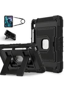 Military Industry Anti-Fall 1pc Large Stand Tablet Case Compatible With IPad Mini6 (2021) / Mini7 (2024), IPad 10.2 7th 8th 9th (2019/2020/2021), IPad 10th 10.9 (2022)/IPad(A16) 11" (2025), IPad Air4 10.9 (2020), IPad Air5 10.9 (2022), IPad Air 11" M2/M3 (2024/2025), With Pencil Slot