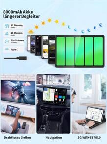 JJGJ Tablet Android 14 con teclado, 10 pulgadas, 12 GB + 256 GB, 1 TB expandible, 8 núcleos, 8000 mAh, WiFi 5G, Widevine L1, GMS, reconocimiento facial, 2 en 1 con teclado, ratón y lápiz óptico - Negra